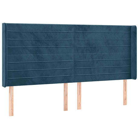 Vidaxl hoofdbord led 163x16x118 128 cm fluweel donkerblauw