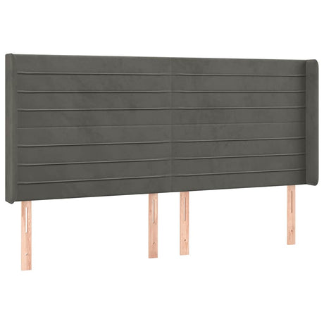 Vidaxl hoofdbord led 183x16x118 128 cm fluweel donkergrijs