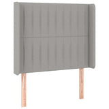 Vidaxl hoofdbord led 93x16x118 128 cm stof lichtgrijs