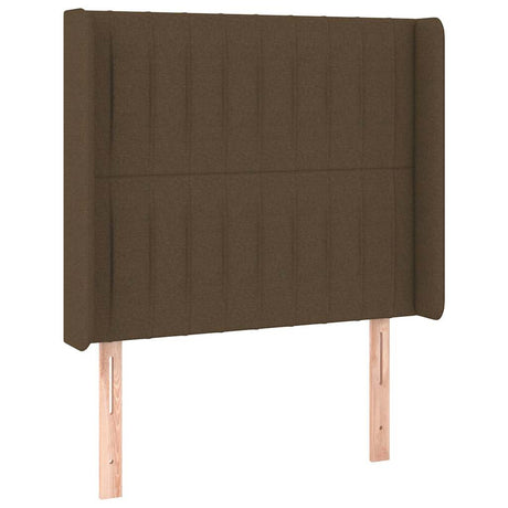 Vidaxl hoofdbord led 93x16x118 128 cm stof donkerbruin