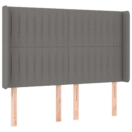Vidaxl hoofdbord led 147x16x118 128 cm stof donkergrijs