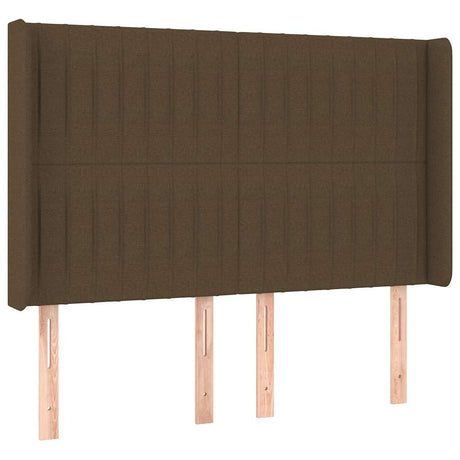 Vidaxl hoofdbord led 147x16x118 128 cm stof donkerbruin