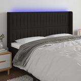 Vidaxl hoofdbord led 183x16x118 128 cm stof zwart