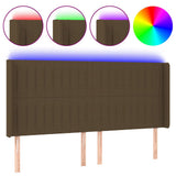 Vidaxl hoofdbord led 183x16x118 128 cm stof donkerbruin