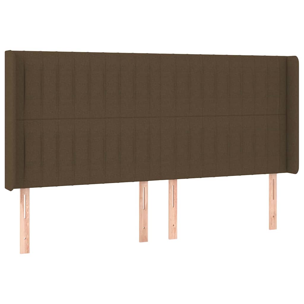 Vidaxl hoofdbord led 183x16x118 128 cm stof donkerbruin