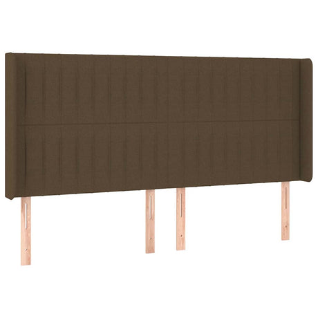 Vidaxl hoofdbord led 203x16x118 128 cm stof donkerbruin