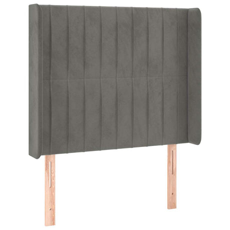 Vidaxl hoofdbord led 83x16x118 128 cm fluweel lichtgrijs
