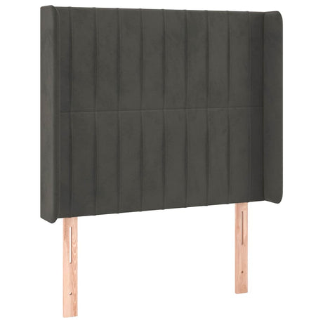 Vidaxl hoofdbord led 83x16x118 128 cm fluweel donkergrijs