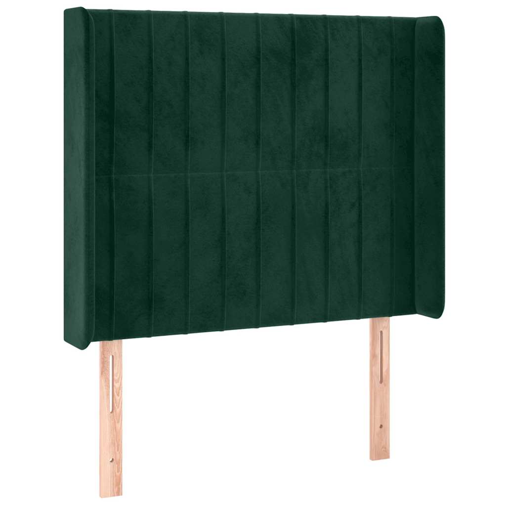 Vidaxl hoofdbord led 83x16x118 128 cm fluweel donkergroen