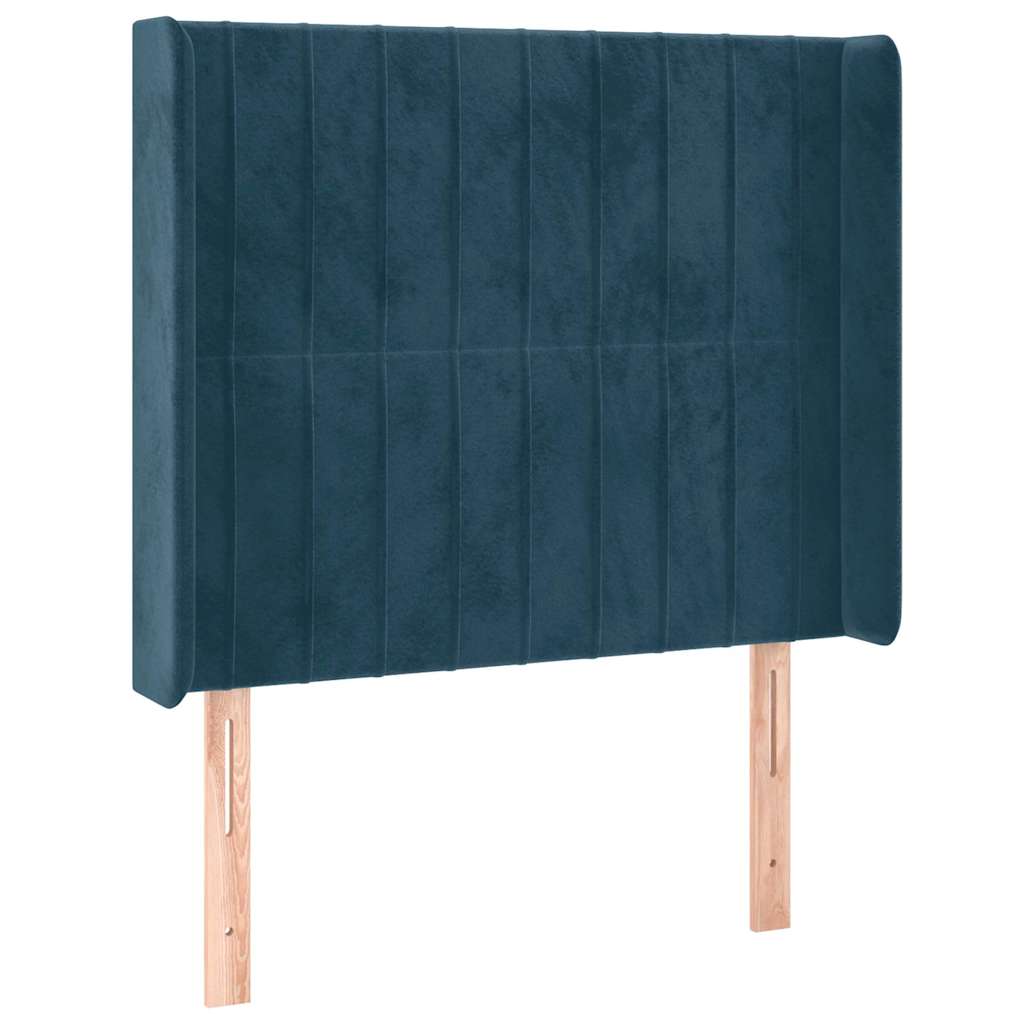 Vidaxl hoofdbord led 83x16x118 128 cm fluweel donkerblauw