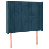 Vidaxl hoofdbord led 83x16x118 128 cm fluweel donkerblauw