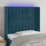 Vidaxl hoofdbord led 83x16x118 128 cm fluweel donkerblauw
