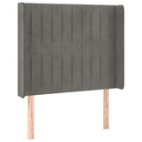 Vidaxl hoofdbord led 93x16x118 128 cm fluweel lichtgrijs