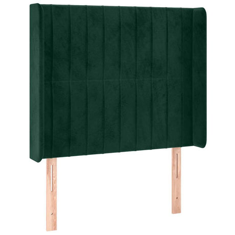 Vidaxl hoofdbord led 103x16x118 128 cm fluweel donkergroen