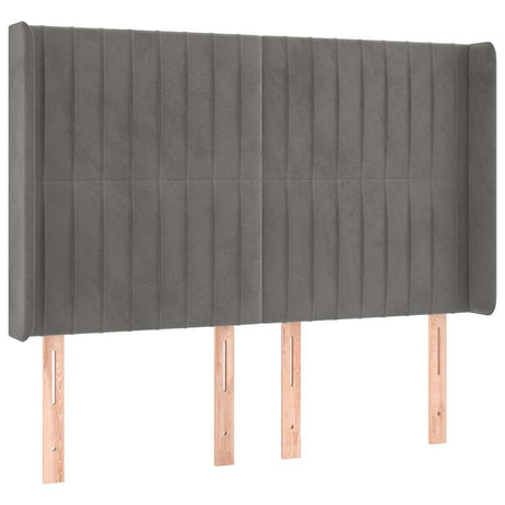Vidaxl hoofdbord led 147x16x118 128 cm fluweel lichtgrijs