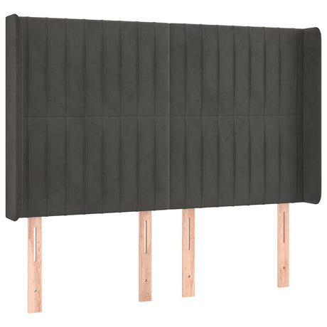 Vidaxl hoofdbord led 147x16x118 128 cm fluweel donkergrijs
