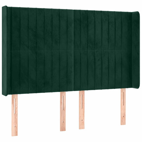 Vidaxl hoofdbord led 147x16x118 128 cm fluweel donkergroen