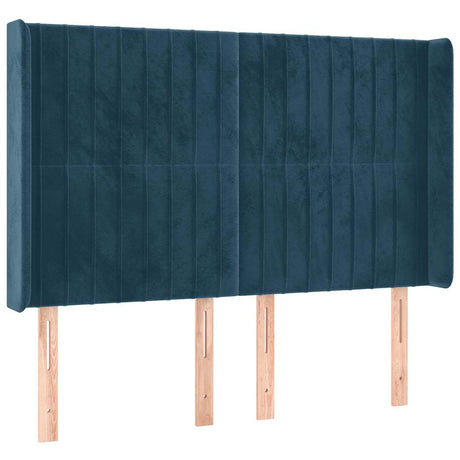 Vidaxl hoofdbord led 147x16x118 128 cm fluweel donkerblauw