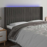 Vidaxl hoofdbord led 163x16x118 128 cm fluweel donkergrijs