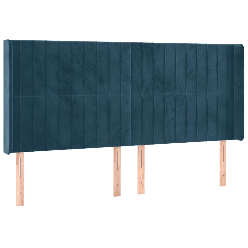 Vidaxl hoofdbord led 203x16x118 128 cm fluweel donkerblauw