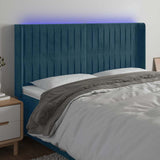 Vidaxl hoofdbord led 203x16x118 128 cm fluweel donkerblauw
