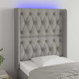 Vidaxl hoofdbord led 83x16x118 128 cm stof lichtgrijs