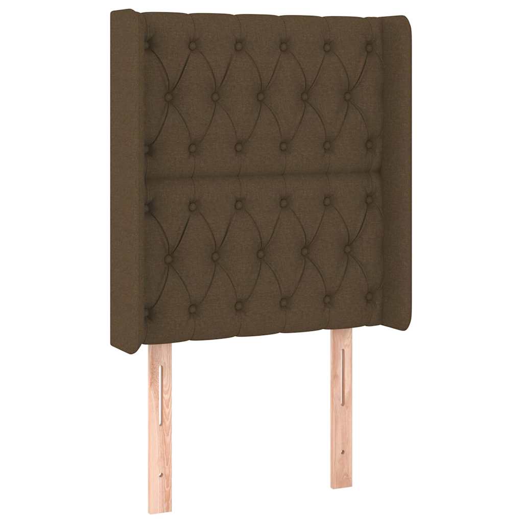 Vidaxl hoofdbord led 83x16x118 128 cm stof donkerbruin