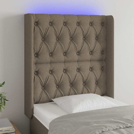 Vidaxl hoofdbord led 83x16x118 128 cm stof taupe