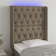 Vidaxl hoofdbord led 83x16x118 128 cm stof taupe