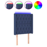 Vidaxl hoofdbord led 83x16x118 128 cm stof blauw