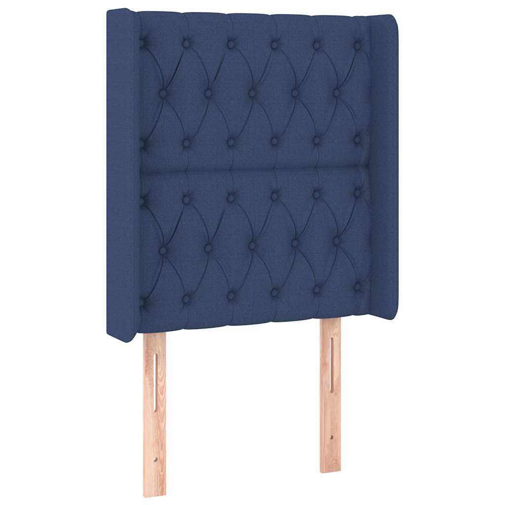 Vidaxl hoofdbord led 83x16x118 128 cm stof blauw