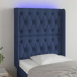 Vidaxl hoofdbord led 83x16x118 128 cm stof blauw