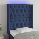 Vidaxl hoofdbord led 83x16x118 128 cm stof blauw
