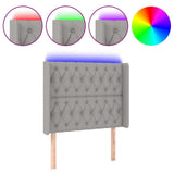 Vidaxl hoofdbord led 93x16x118 128 cm stof lichtgrijs