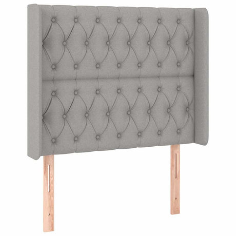 Vidaxl hoofdbord led 93x16x118 128 cm stof lichtgrijs