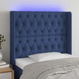 Vidaxl hoofdbord led 93x16x118 128 cm stof blauw