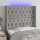 Vidaxl hoofdbord led 103x16x118 128 cm stof lichtgrijs