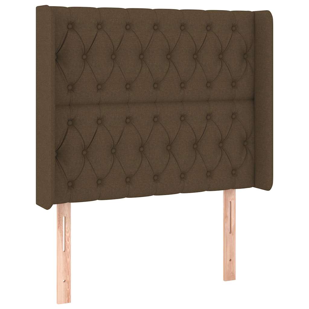 Vidaxl hoofdbord led 103x16x118 128 cm stof donkerbruin