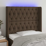 Vidaxl hoofdbord led 103x16x118 128 cm stof donkerbruin