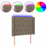 Vidaxl hoofdbord led 103x16x118 128 cm stof taupe