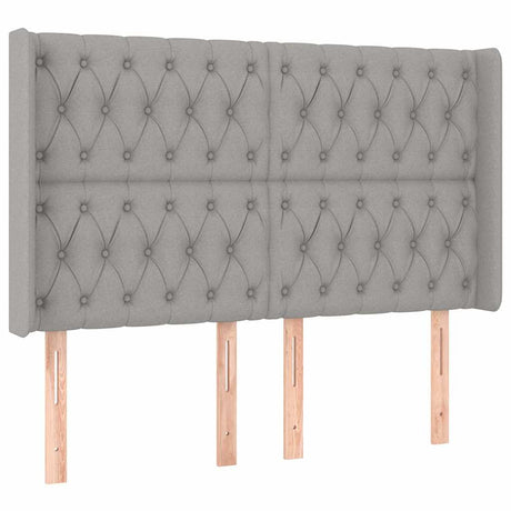 Vidaxl hoofdbord led 147x16x118 128 cm stof lichtgrijs