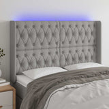 Vidaxl hoofdbord led 147x16x118 128 cm stof lichtgrijs