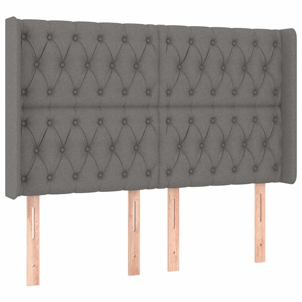 Vidaxl hoofdbord led 147x16x118 128 cm stof donkergrijs