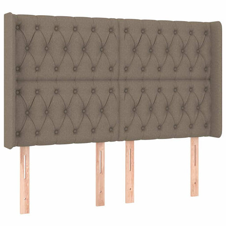 Vidaxl hoofdbord led 147x16x118 128 cm stof taupe