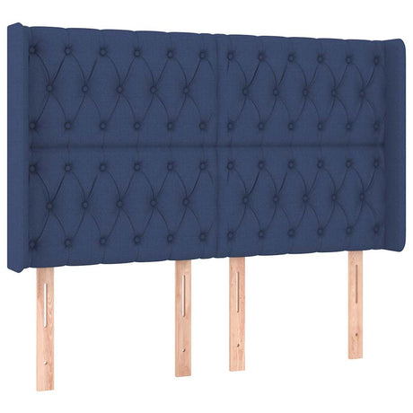Vidaxl hoofdbord led 147x16x118 128 cm stof blauw