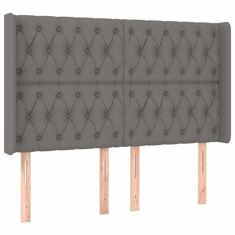 Vidaxl hoofdbord led 163x16x118 128 cm stof donkergrijs