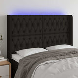 Vidaxl hoofdbord led 163x16x118 128 cm stof zwart