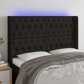 Vidaxl hoofdbord led 163x16x118 128 cm stof zwart
