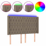 Vidaxl hoofdbord led 163x16x118 128 cm stof taupe