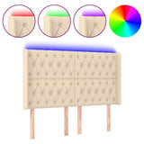 Vidaxl hoofdbord led 163x16x118 128 cm stof crèmekleurig